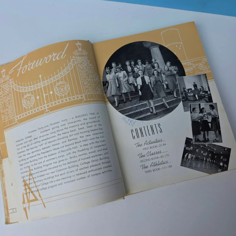 Vintage 1940s Yearbook Alabama All Women's College Technala Montevallo